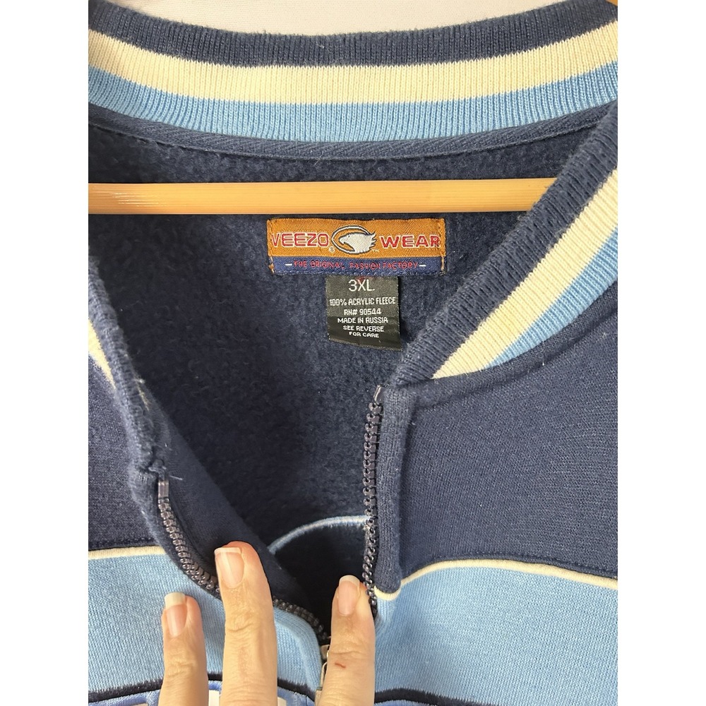 VTG Y2K Veezo Wear New York Football Full Zip Jacket Varsity Style 3X Streetwear - Picture 5 of 13